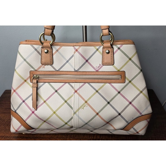 COACH Heritage Tattersall Signature Plaid Off-White Shoulder F23075 - Picture 2 of 15